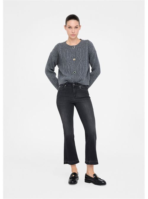 Cardigan in lana con bottoni gioiello LIU JO | MF5423MS040/02050